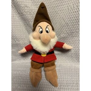 Vintage 1990s Disney World Snowwhite Seven Dwarfs‎ Grumpy Plush Floppy Limbs 12"
